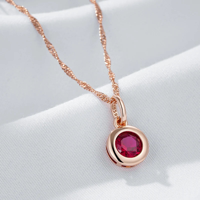 Deep Red Round Collana