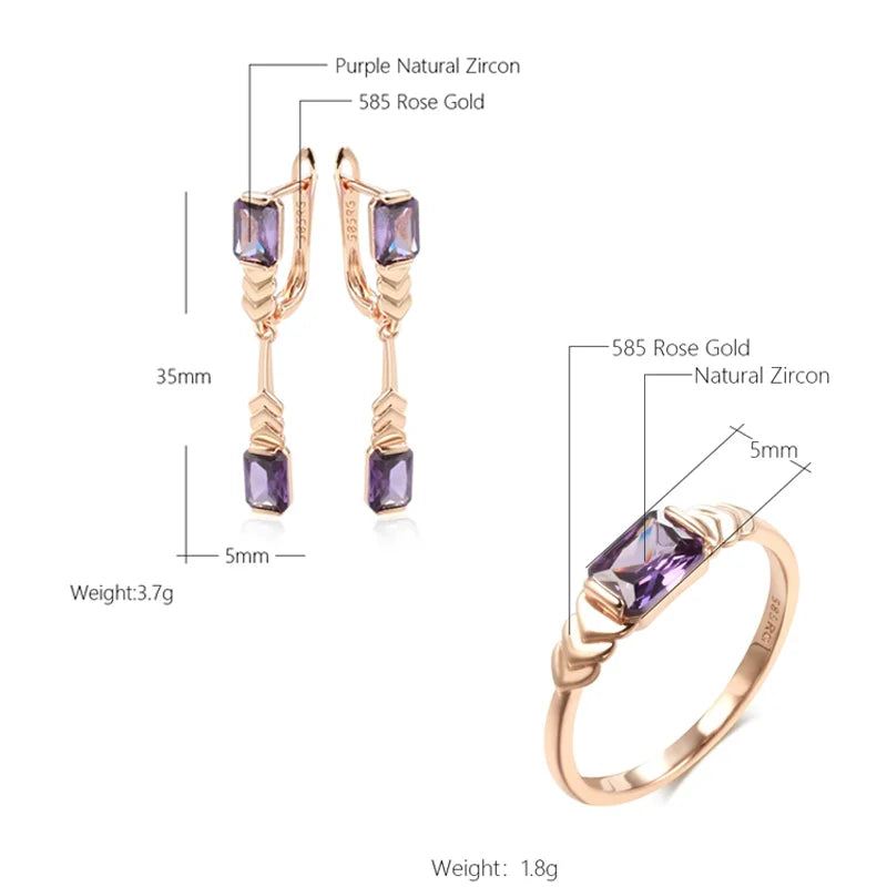 Set Purple Snake Orecchini & Anello