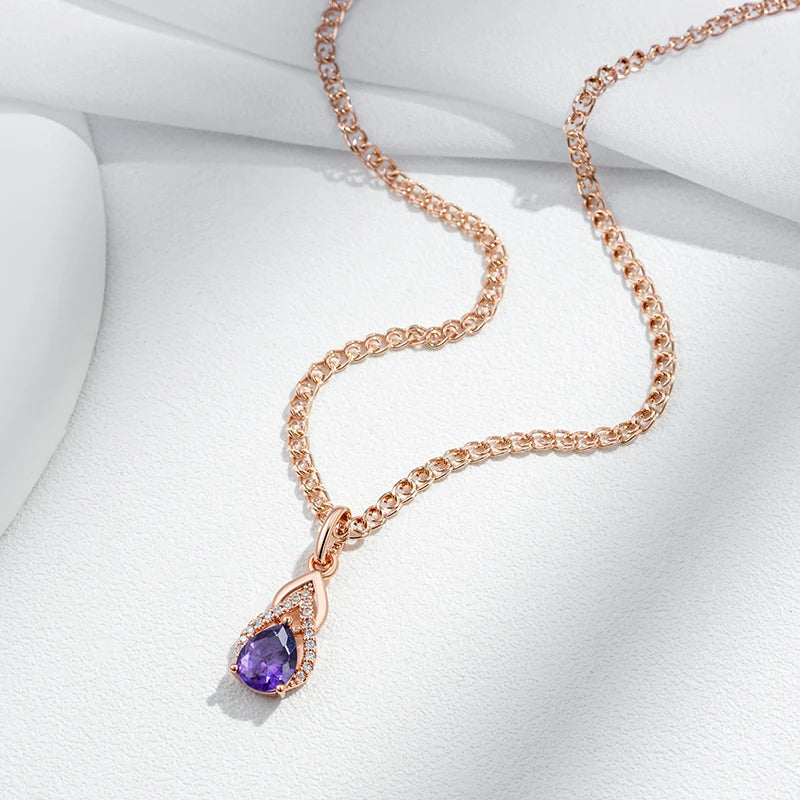 Purple Wisteria Water Drop Collana